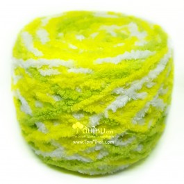 ไหมพรมขนแกะเหลือบ สีข้าวเหนียวมะม่วง ขาว/เหลือง/เขียว 