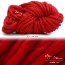 ไหมพรมเกาหลี บิ๊กลูป (Korean Big Loop) สีแดงสด (Red)