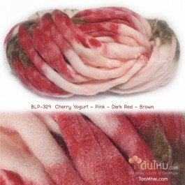 ไหมพรมเกาหลี บิ๊กลูป (Korean Big Loop) สีเชอร์รี่โยเกิร์ต ชมพู-แดงมะเหมี่ยว-น้ำตาล (Cherry Yogurt - Pink-DarkRed-Brown)
