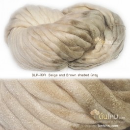 ไหมพรมเกาหลี บิ๊กลูป (Korean Big Loop) สีเบจ-น้ำตาลอมเทา (Beige and Brown shaded Gray)