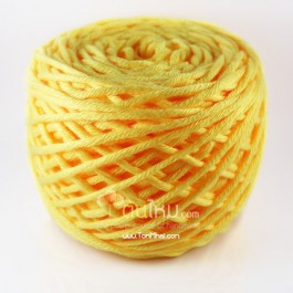 ไหมพรม คอตตอน เพิร์ล เหลืองสดใสอมส้ม (Pearl Cotton - Fresh Light Yellow shade Orange)