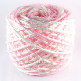 ไหมพรม คอตตอน เพิร์ล ซากุระ ขาว/ชมพูอ่อนหวาน (Sakura White/Pink)