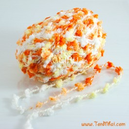 ไหมพรมฟลอร่า สีส้มฟลอร่า ขาว-เหลืองอ่อน-ส้มเข้ม-ส้มอ่อน (Orange Flora)