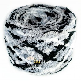 ไหมพรมขนแกะเหลือบ สีขาว/เทา/ดำ