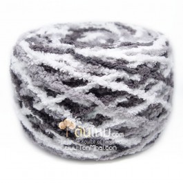 ไหมพรมขนแกะเหลือบ สีขาว/เทาอ่อน/เทาเข้ม (White/LightGray/DarkGray)