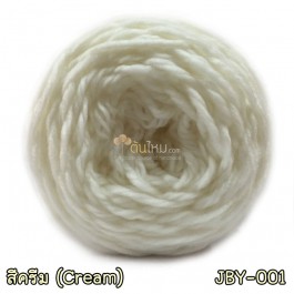 ไหมพรมเส้นใหญ่จัมโบ้ซุปเปอร์ซอฟท์ สีขาวครีม (Jumbo SuperSoft - Creamy White (Off-White))