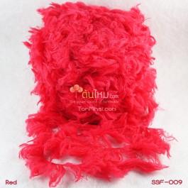 ไหมพรมขนเฟอร์ ซิลค์กี้ ซอฟท์ (Silky Soft Fur) สีแดง (Red)