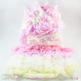 ไหมพรมขนเฟอร์ ซิลค์กี้ ซอฟท์ (Silky Soft Fur) สีครีมมี่พิ๊งกี้ - เหลืองอ่อน/ขาว/ชมพูม่วง/ชมพูพาสเทล (Creamy Pinky - LightYellow/White/PurplePink/PinkPastel)