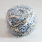 ไหมพรมปอมปอม วิ๊งค์ ขาว-ฟ้า-เทา แซม เงิน