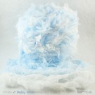 ไหมพรมขนเฟอร์ ซิลค์กี้ ซอฟท์ (Silky Soft Fur) สีขาว/ฟ้าใส (White / Baby Blue)